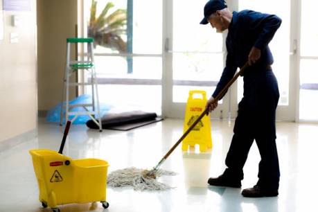 Cleaner working alone